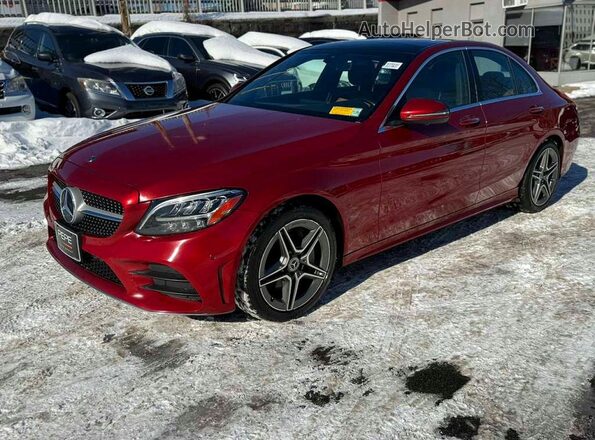 55SWF8EB6KU291964 2019 MERCEDES-BENZ C Red Przód lewy