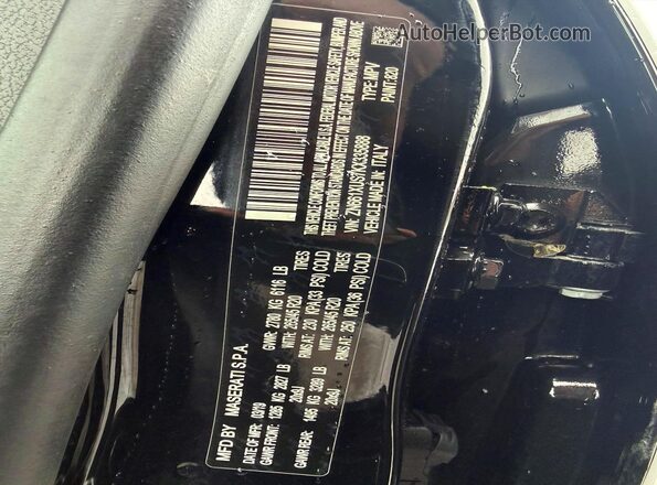 ZN661XUS7KX335888 2019 MASERATI LEVANTE Белый Вид наклейки с VIN-кодом
