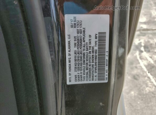 5FNRL5H61HB021053 2017 HONDA ODYSSEY Black Вид наклейки з VIN-кодом
