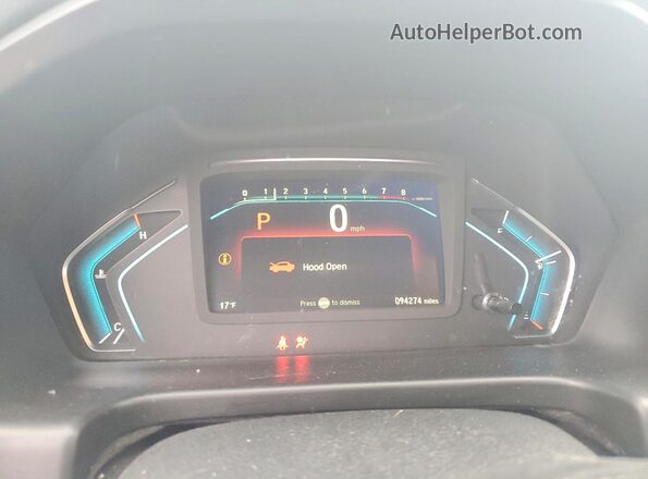 5FNRL6H57KB115491 2019 HONDA ODYSSEY Black Вид щитка приладів
