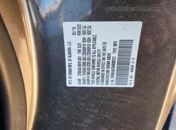 5FNRL6H76KB009731 2019 HONDA ODYSSEY Gray Շարժիչի բաժամունքի տեսք