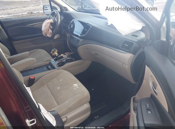 5FNYF5H34KB015683 2019 HONDA PILOT Темно-бордовый Вид салона спереди