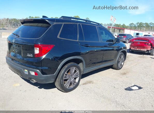 5FNYF8H04KB008322 2019 HONDA PASSPORT Черный Задняя правая четверть
