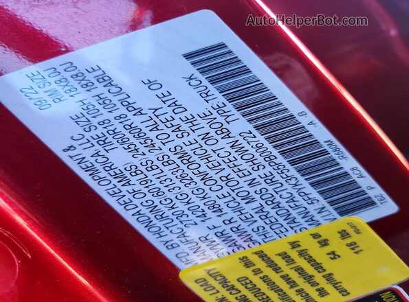 5FPYK3F55PB006722 2023 HONDA RIDGELINE Red Widok komory silnika