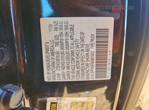 5FPYK3F58SB013432 2025 HONDA RIDGELINE Black VIN sticker view