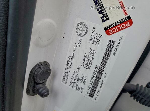 5FPYK3F60RB500336 2024 HONDA RIDGELINE White Widok komory silnika