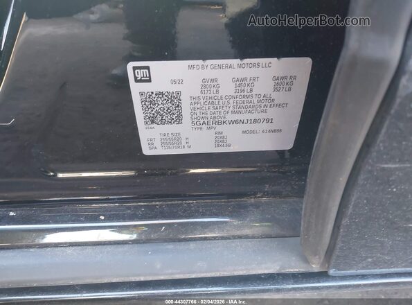 5GAERBKW6NJ180791 2022 BUICK ENCLAVE Черный Вид подкапотного пространства