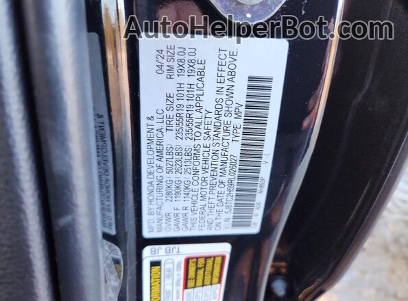 5J8TC2H59RL026027 2024 ACURA RDX Black Widok naklejki z numerem VIN