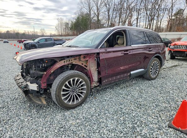 5LM5J7XC2NGL08676 2022 LINCOLN AVIATOR Бордовый Передняя левая четверть