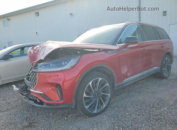 5LM5J7XC5SGL06593 2025 LINCOLN AVIATOR Red წინა მარცხენა ხედი სამი მეოთხედიდან
