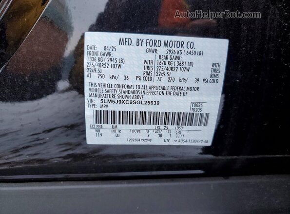 5LM5J9XC9SGL25630 2025 LINCOLN AVIATOR Черный Вид подкапотного пространства