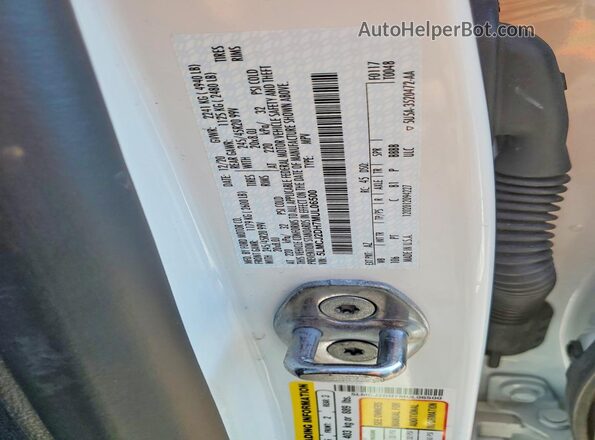 5LMCJ2DH7MUL06500 2021 LINCOLN CORSAIR White VIN კოდის სტიკერის ხედი