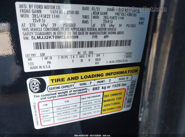 5LMJJ2KT0MEL03009 2021 LINCOLN NAVIGATOR Black Вид підкапотного простору