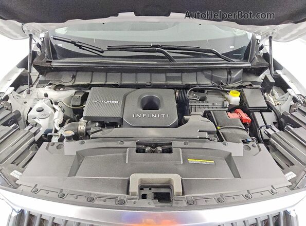 5N1AL1FS2TC343840 2026 INFINITI QX60 White Vista del compartimento del motor