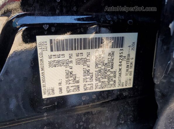 5N1AT3AB2MC842853 2021 NISSAN ROGUE Black Widok wnętrza 360 stopni