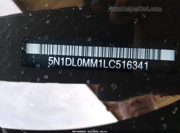 5N1DL0MM1LC516341 2020 INFINITI QX60 Черный Вид подкапотного пространства