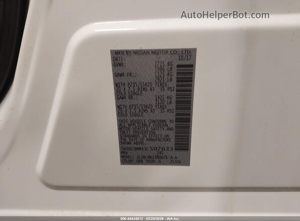 5N1DL0MM4JC507033 2018 INFINITI QX60 White Widok komory silnika
