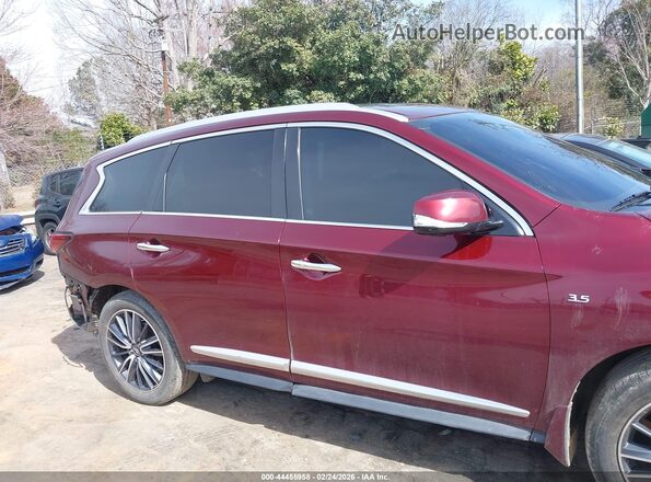 5N1DL0MN7KC502869 2019 INFINITI QX60 Burgundy Вид задньої частини салону