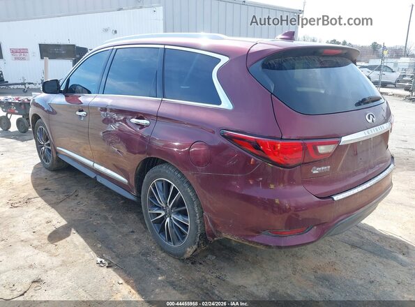 5N1DL0MN7KC502869 2019 INFINITI QX60 Burgundy Задня ліва чверть