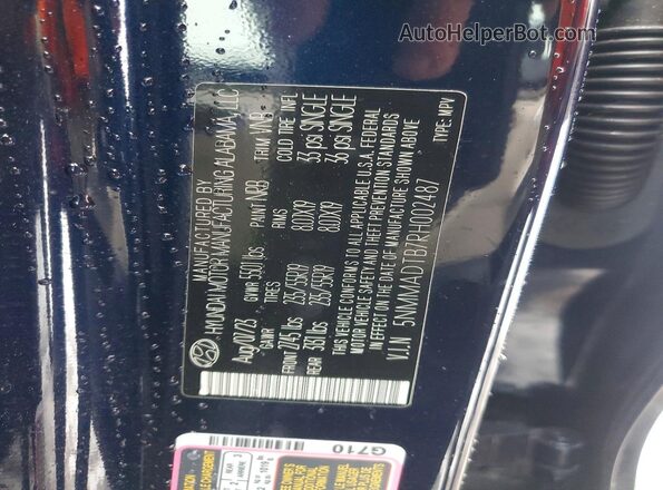 5NMMADTB7RH002487 2024 GENESIS GV70 Blue 360 interior view