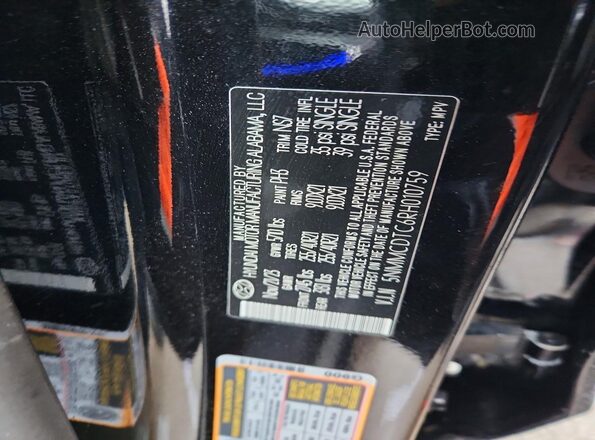 5NMMCDTC6RH010759 2024 GENESIS GV70 Black Widok naklejki z numerem VIN