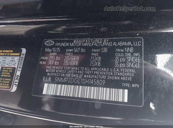 5NMP2DGL1SH145809 2025 HYUNDAI SANTA FE Черный Вид подкапотного пространства