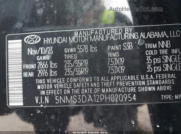 5NMS3DA12PH020954 2023 HYUNDAI SANTA FE HYBRID Черный Вид подкапотного пространства