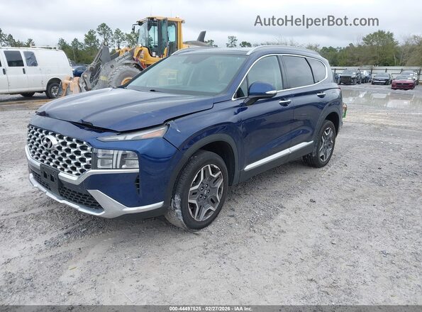 5NMS3DA15PH000097 2023 HYUNDAI SANTA FE HYBRID Синий Передняя левая четверть