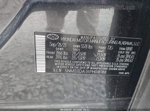 5NMS3DA1XPH018188 2023 HYUNDAI SANTA FE HYBRID Gray Widok komory silnika