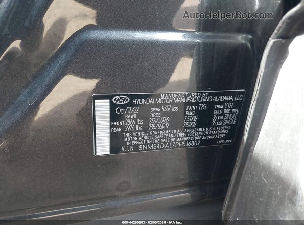 5NMS4DAL7PH516802 2023 HYUNDAI SANTA FE Gray Vista del compartimento del motor