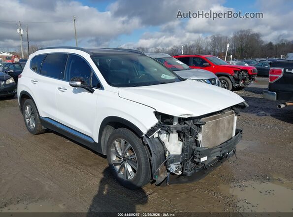 5NMS53AD3KH012031 2019 HYUNDAI SANTA FE Белый Передняя правая четверть