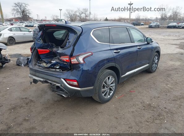 5NMS53ADXKH047021 2019 HYUNDAI SANTA FE Синий Задняя правая четверть