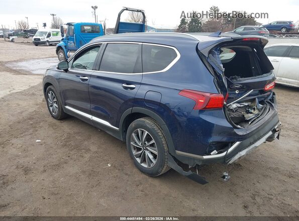 5NMS53ADXKH047021 2019 HYUNDAI SANTA FE Синий Задняя левая четверть