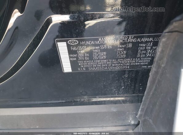 5NMS5DA12PH005994 2023 HYUNDAI SANTA FE HYBRID Black Widok komory silnika