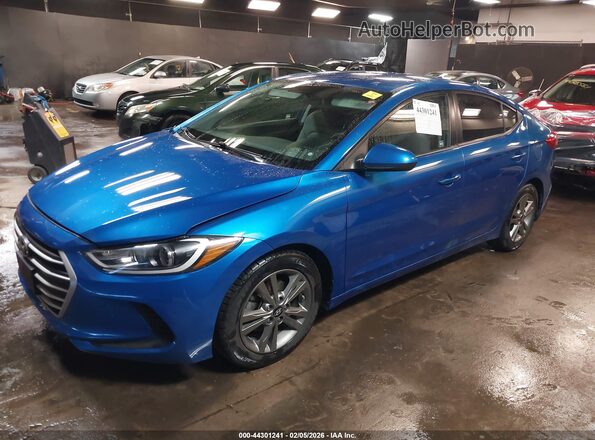 5NPD84LF6JH224458 2018 HYUNDAI ELANTRA Синий Передняя левая четверть