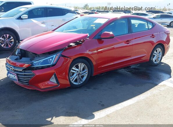 5NPD84LF9LH550256 2020 HYUNDAI ELANTRA Red Առջևի ձախ երեք քառորդ տեսարան