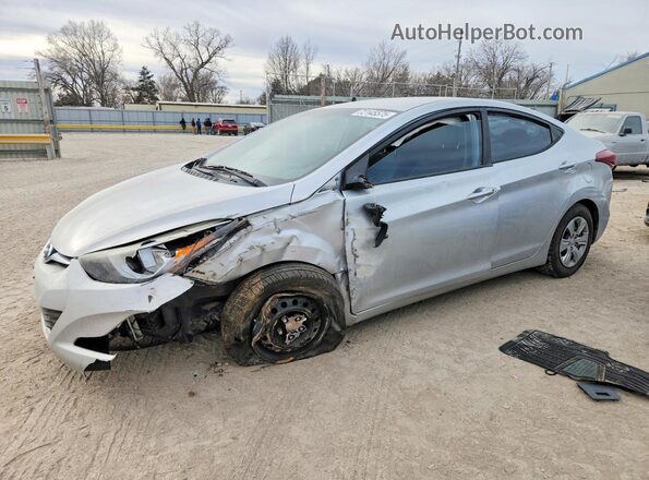 5NPDH4AE0GH698652 2016 HYUNDAI ELANTRA Серебряный Передняя левая четверть