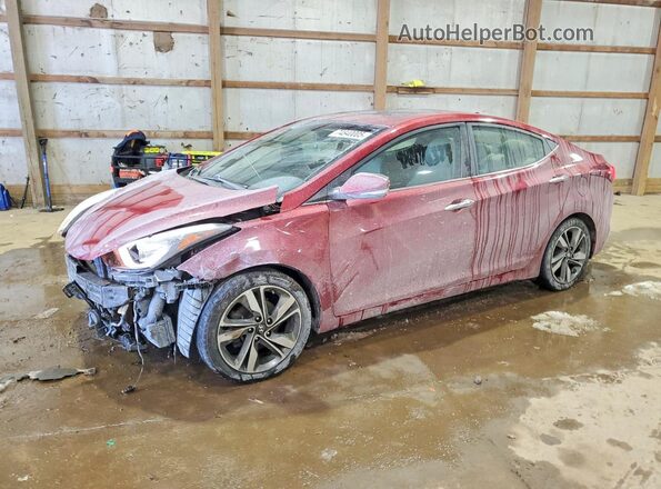 5NPDH4AE7GH655300 2016 HYUNDAI ELANTRA Красный Передняя левая четверть
