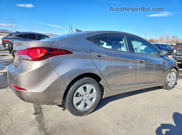 5NPDH4AE7GH714393 2016 HYUNDAI ELANTRA Золотой Задняя правая четверть