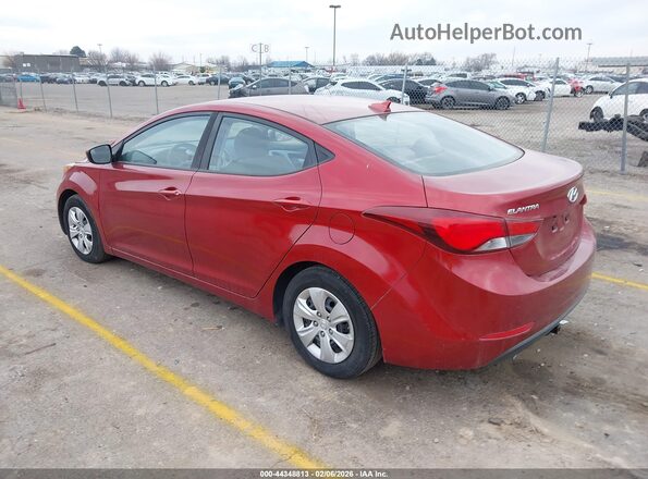5NPDH4AEXGH743340 2016 HYUNDAI ELANTRA Красный Задняя левая четверть