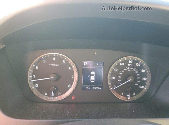5NPE24AF4GH293442 2016 HYUNDAI SONATA Blue Widok zestawu wskaźników