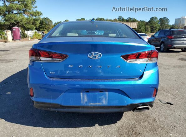 5NPE24AF5KH741812 2019 HYUNDAI SONATA Blue Widok z tyłu