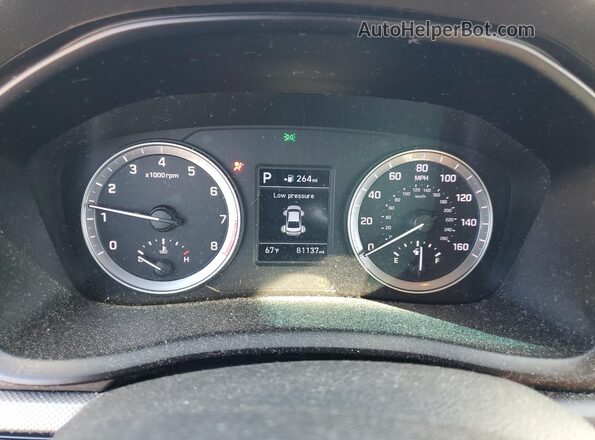 5NPE24AF5KH741812 2019 HYUNDAI SONATA Blue Widok zestawu wskaźników