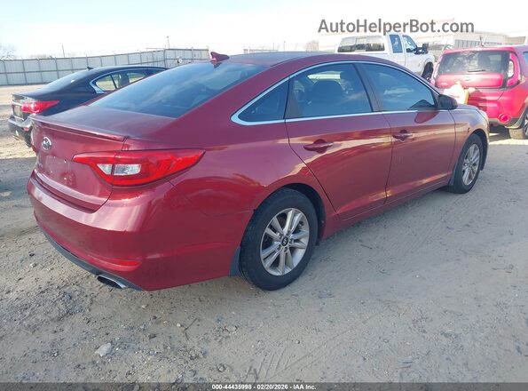 5NPE24AF6GH337313 2016 HYUNDAI SONATA Red Задня права чверть