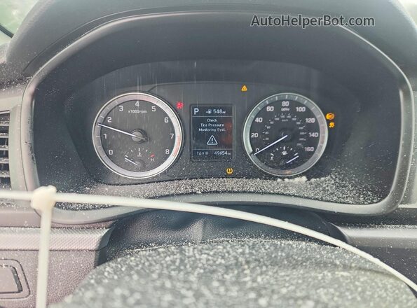 5NPE24AF7KH804697 2019 HYUNDAI SONATA White ხელსაწყოთა პანელის ხედი