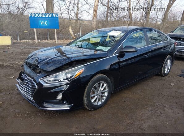 5NPE24AF8JH592309 2018 HYUNDAI SONATA Black Առջևի ձախ երեք քառորդ տեսարան
