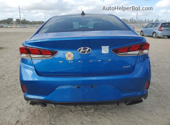 5NPE34AB8KH742849 2019 HYUNDAI SONATA Blue Հետևի տեսք