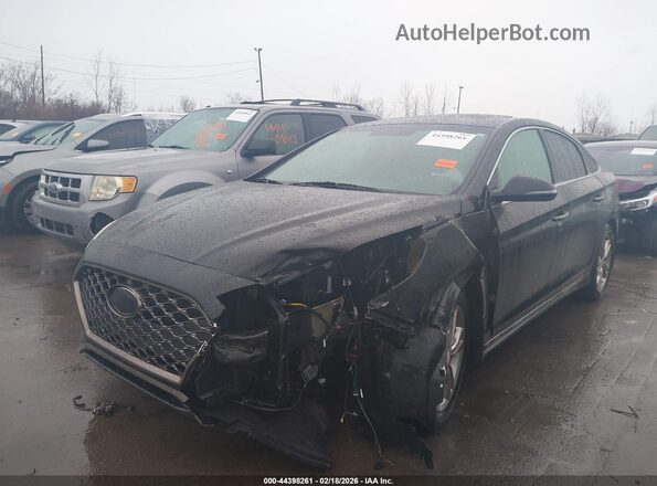 5NPE34AF0JH680154 2018 HYUNDAI SONATA Черный Передняя левая четверть