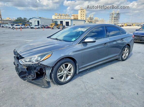 5NPE34AF0JH680557 2018 HYUNDAI SONATA Серый Передняя левая четверть