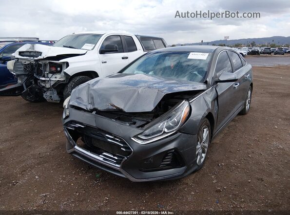 5NPE34AF2JH626919 2018 HYUNDAI SONATA Gray წინა ხედი